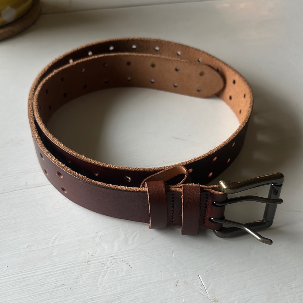 Brown Leather Men's Belt